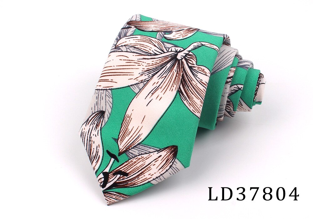 Nowe kwiatowe krawaty dla mężczyzn drukowane szyfonowe krawaty męskie krawaty wiosna lato Slim krawat moda cienki krawat na wesele: LD37804