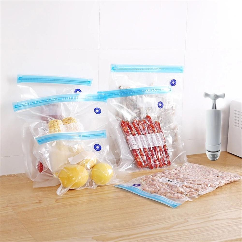 20Pcs/Set Food Vacuum Seal Bag High Temperature Resistance Reusable Hand-pump Food Container Pouch With Zippered Keep Food Fresh