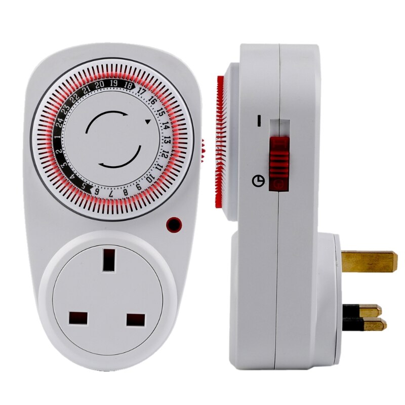 24 Hour Cyclic Timer Switch Mechanical Grounded Programmable Timer Switch Smart Countdown Switch Socket Indoor Auto Powe: UK