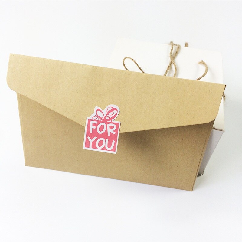 1200 stuks/partij schattige roze doosvormige stickers voor jou om zelf te maken, multifunctioneel om te bakken, decoratie-etiketten te maken