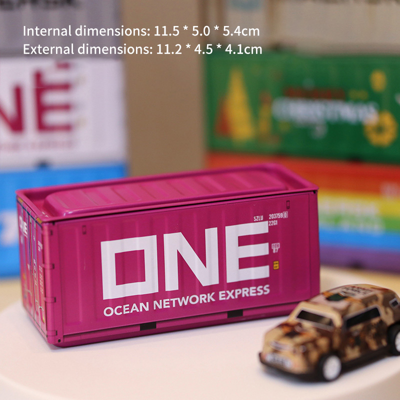 Container Mini Iron Box Small Container Model Storage Box Desktop Ornament Storage Rack Multi-Functional Metal Box: PURPLE