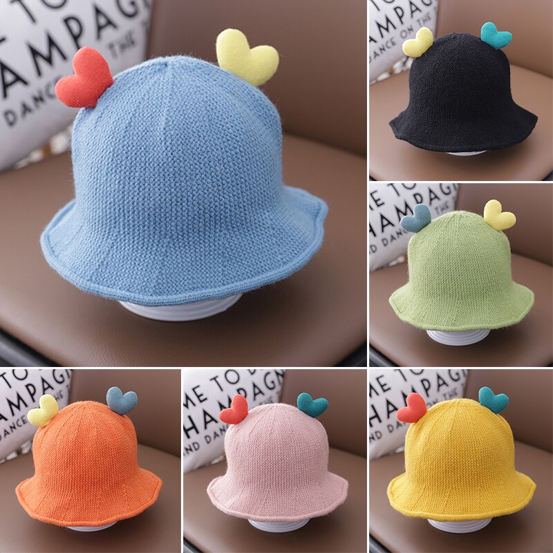 Sombrero de cuerno en forma de corazón para niños, sombreros tejidos, bonito sombrero para niños, de cumpleaños y T8