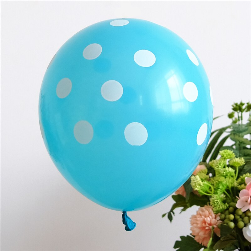 10pcs 12 Inch Colorful Wedding Valetines Day Agate Marble Wave Point Balloons Birthday Decoration Happy Year Decor: Wave point sky blue