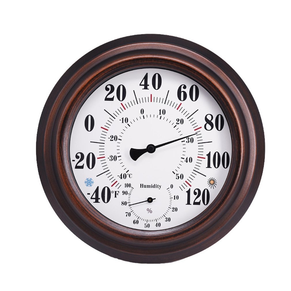 20cm Wall Thermometer Metal Dial Hygrometer Humidity Temperature Measurement Meter Indoor Room Decor Accessory