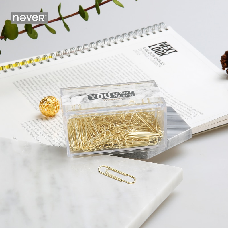 28mm/50mm Marble Golden Lock Pin Needle gold file Pin Clip U-shaped paper Clip metal Paper Clips Gold Paper Clips