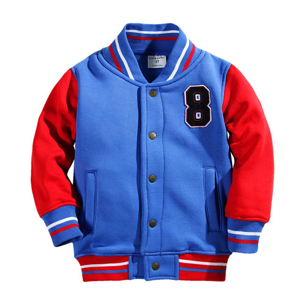 Cotton Baseball Jacket Kids 2T Boys&Girls' Outerwear&Coats Winter Jackets for Girl With Buttons Preppy Style Jackets For Boys