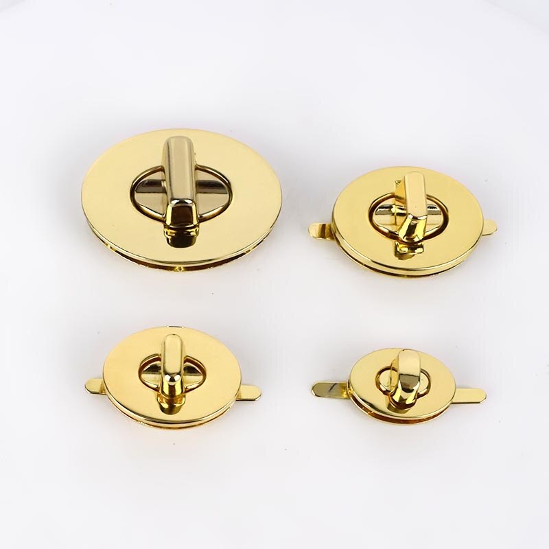 2Sets Twist Locks For Bag Handbag Metal Closure Lock Snaps Purse Clasp Buckles Handmade Bag Accessories DIY Leather Craft: 34x27mm / lightgold