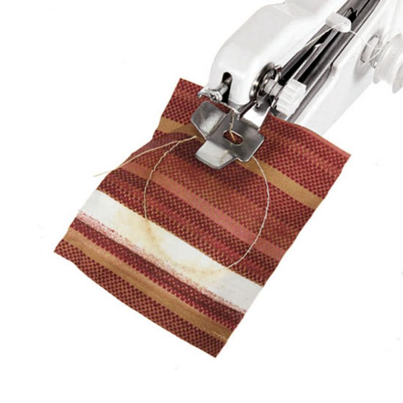 Portable Mini Hand Sewing Machine Quick Stitch Sew Needlework Clothes Fabrics Sewing Machine Household Electric Sewing Machine