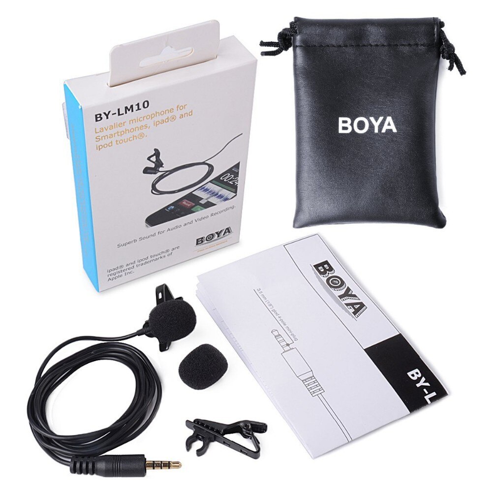 BOYA BY-LM10 Smartphone Omnidirectional Lavalier Microphone for iPhone 6 6s 5 4s Sumsang S6 S5 S4 HTC