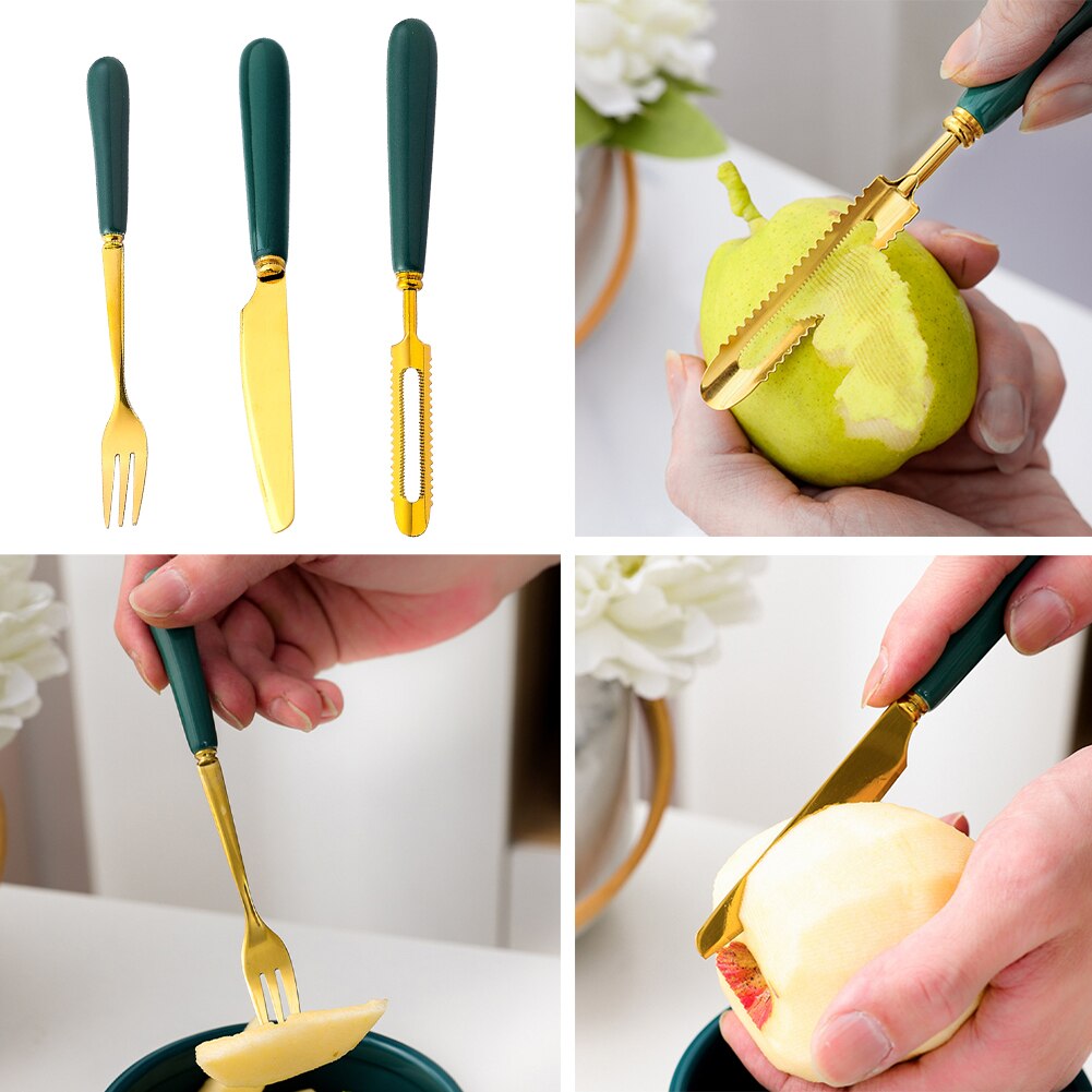 2pcs Wedding Cutlery Fork Long Handle Fruit Cutter Peeler Steak Cutting Party Home Stainless Steel Kitchen Dining Room Dinner