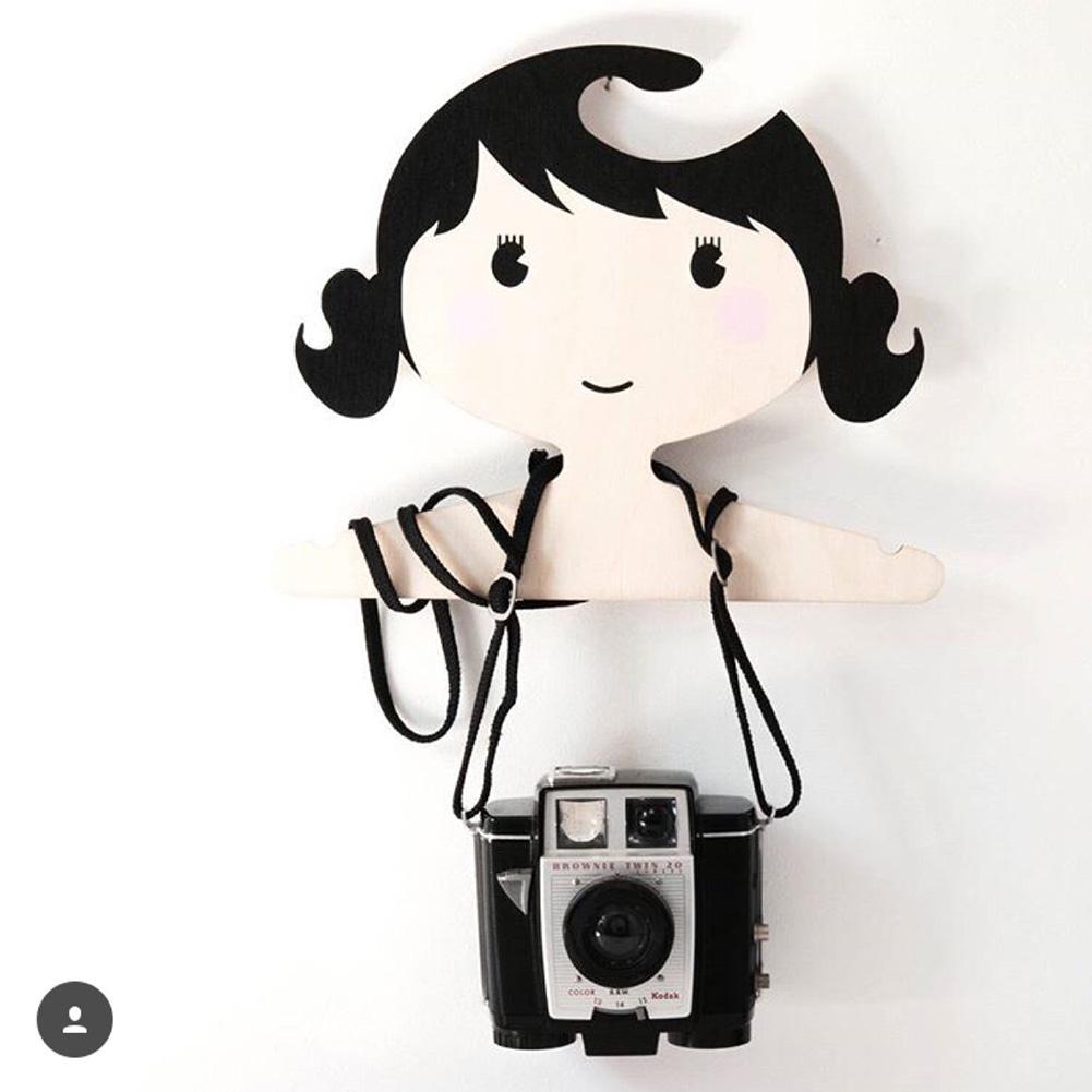 Cintre en bois dessin animé pour fille | Décoration de rangement des chambres d'enfants
