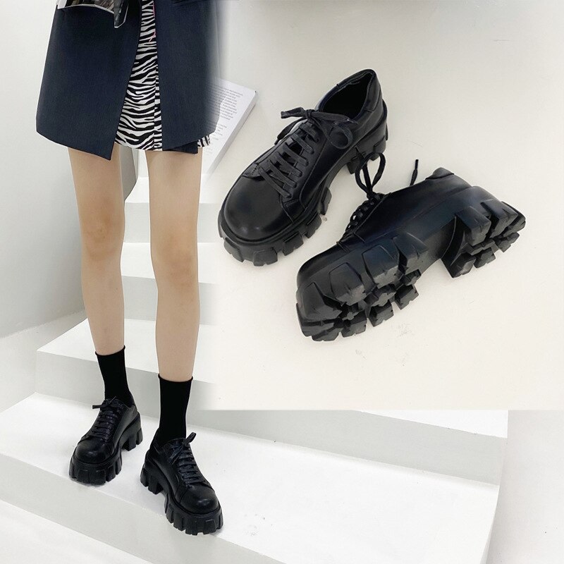 Zapatos De plataforma para Mujer, Zapatos Oxford suaves para niñas, Zapatos De Roma para Mujer, Zapatos De suela gruesa para Mujer