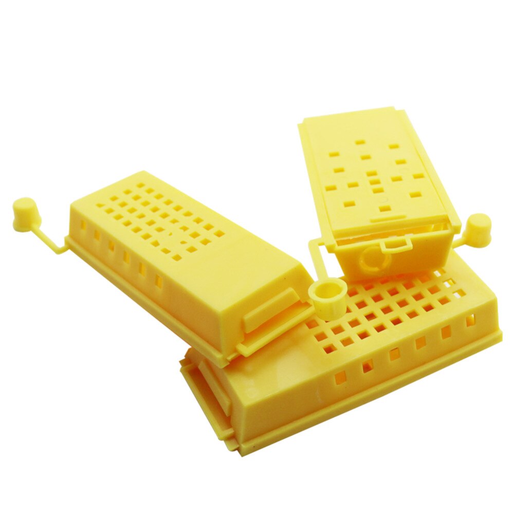 Captivity Bee Queen Beekeeping Yellow Plastic Queen Bee Cage Apiculture Tools Bees Equipment 5 Pcs