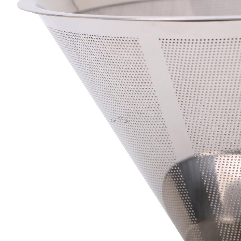 Wysokiej jakości siatka ze stali nierdzewnej filtr robić kawy bez papieru wlać filtr stożkowy wielokrotnego użytku kawy