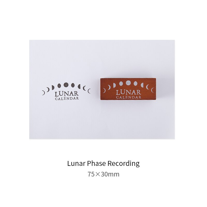 Vintage wandering moon serie dekorationsstempel træ gummistempler til scrapbog papirvarer gør-det-selv håndværk standard stempel