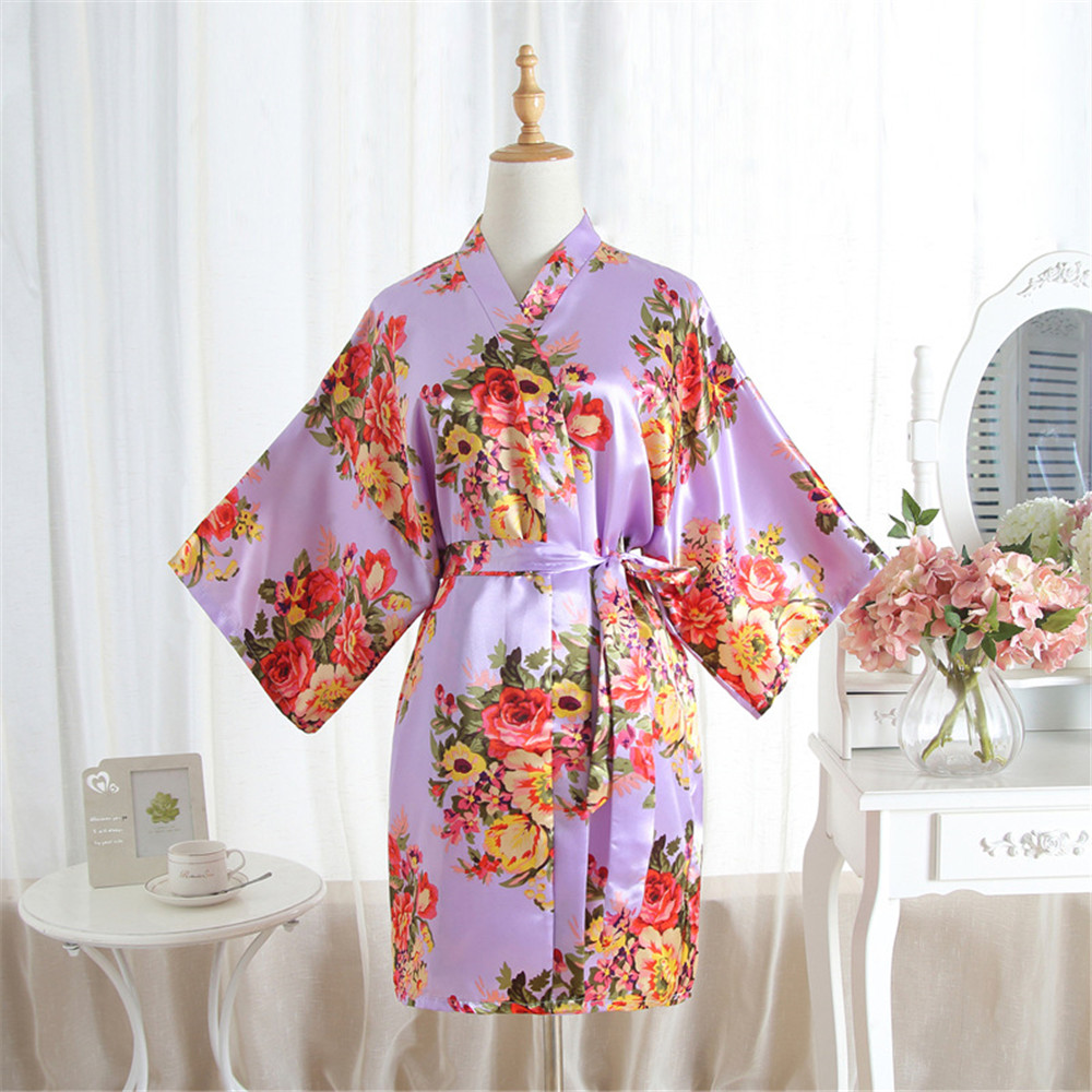 Vrouwen Badjas Sexy Losse Bruiloft Gewaad Casual Lounge Nachtkleding Kimono Print Pioen V-hals Mini Home Kleding: Army Green