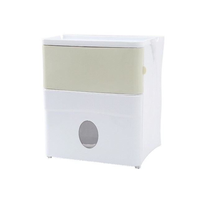 ONEUP Waterproof Toilet Paper Holder Plastic Storage Box Tray Portable Toilet Paper Holder Shelf Bathroom Accessories: BGreen