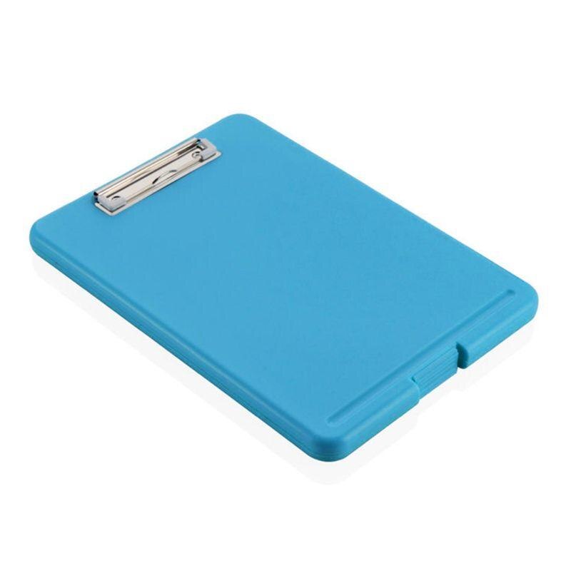 A4 Plastic Storage Clipboard File Box Case Document File Folder Clipboard Office: Blue