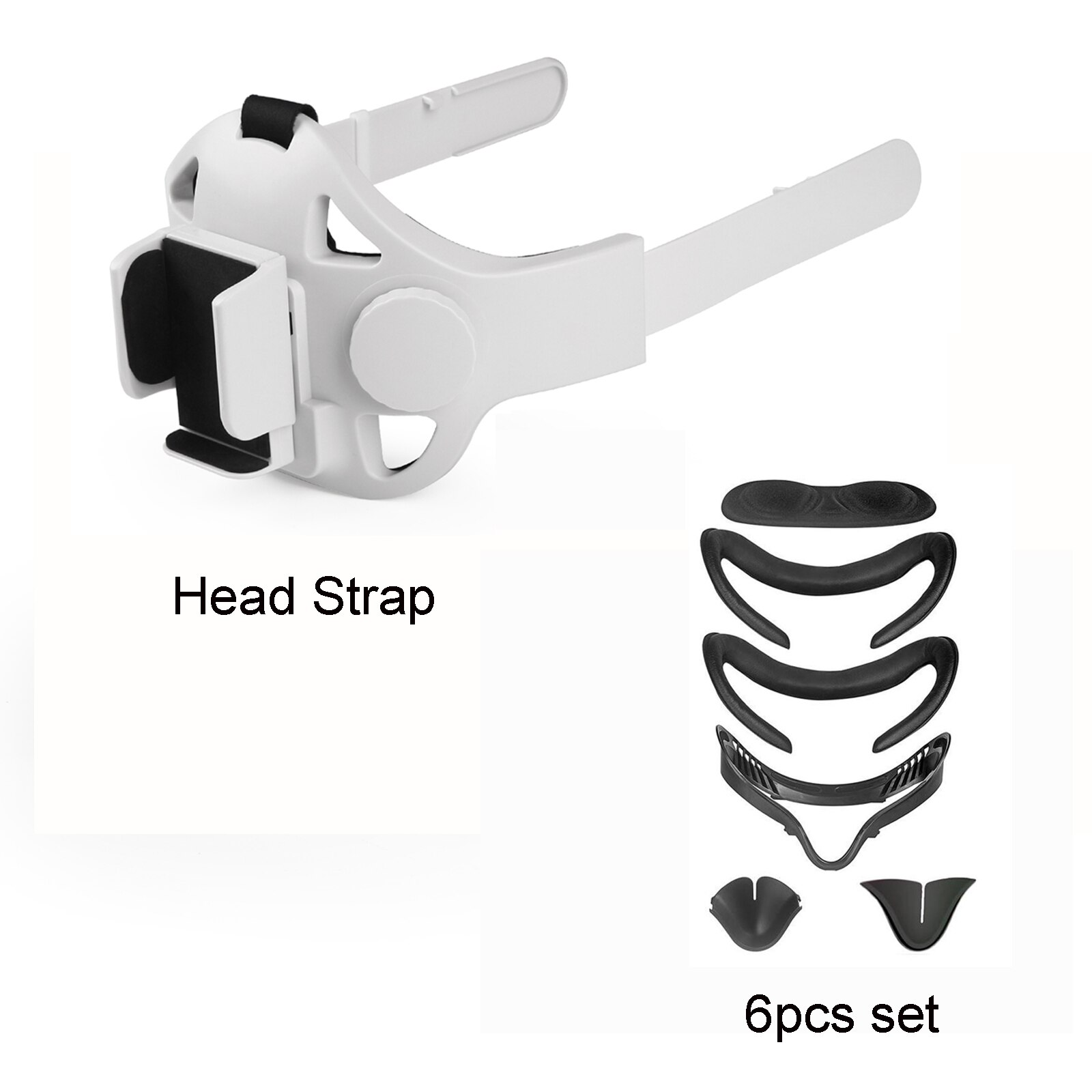 Head Strap For Oculus Quest 2 Elite Head Strap Adjustable Facial Interface Comfort For Oculus Quest 2 VR Glasses Accessories: set A