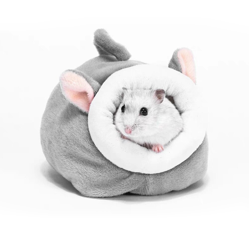Mjuk marsvin hamster hus säng bur vinter varm mini djur sällskapsdjur säng små djur möss råtta bo för gnagare igelkott: Grå