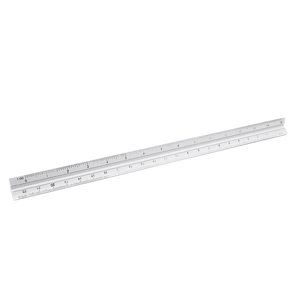 30cm Aluminium Alloy Ruler 1/20 1/25 1/50 1/75 1/100 1/125 Triangular Scale Ruler For Graphics Triangular Measuring Ruler