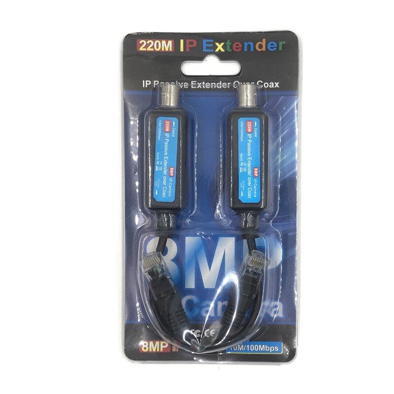 1-CH Passive IP Extender over Coax Transmit IP Camera signal over Existing Coaxial Cable at 100Mbps