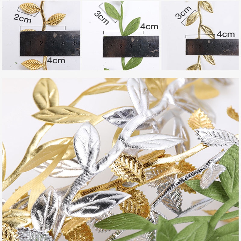 100Meter/Roll Printed Wrap Ribbon Bows Golden Ribbon For Home Party Decorative Handmade DIY Tree Leaf Ribbon For Crafts