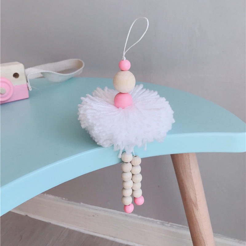 Décoration suspendue danseuse Ballet de Style nordique | Perles en bois, décor de chambre de fille, ornement de tente pour bébé et pépinière, accessoires photos