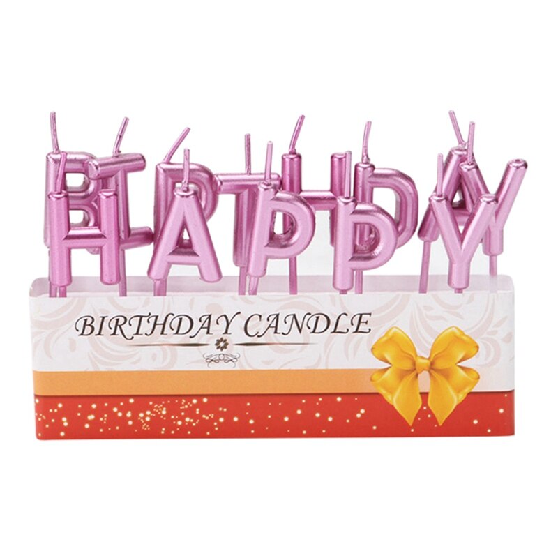 Colorful Birthday Candles HAPPY BIRTHDAY Letters Candle Cake Decoration Supplies: 4