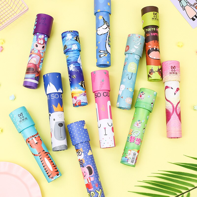 1Stck Kaleidoskop freundlicher Wissenschaftliche Experiment Spielzeug Zufällige Farbe Nette Karikatur eltern-Art-Interaktive freundlicher Bildung Spielzeug