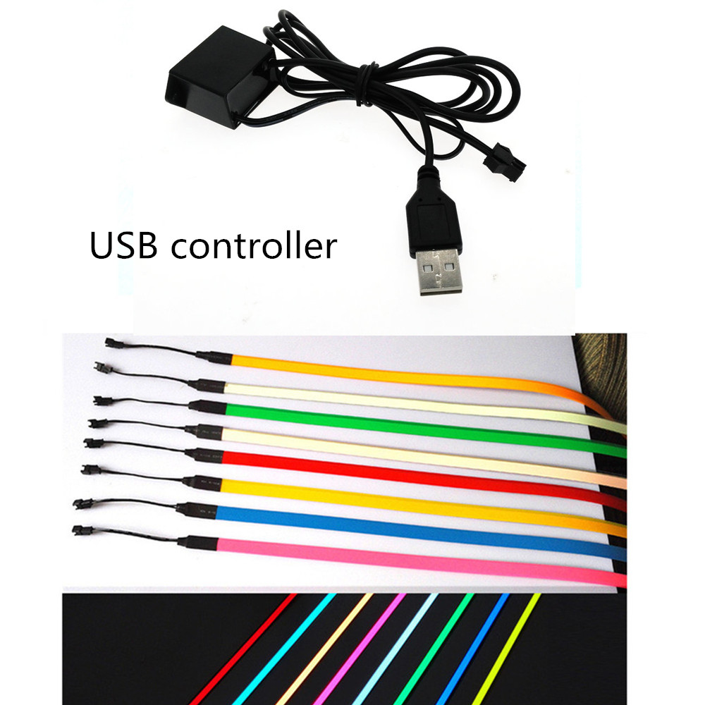 EL strips car LED strip light for DIY AD LOGO flexible neon lights glow rope Party decoration tape lamp USB 12V Backlight Panel