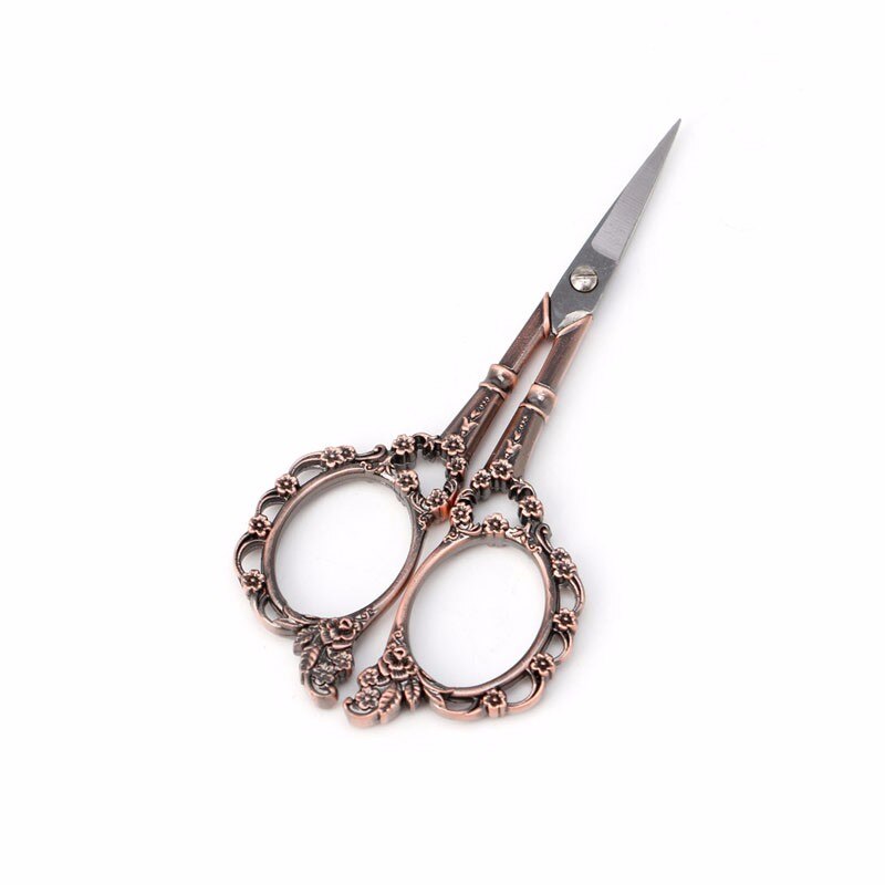 Tijeras florales Vintage europeas de acero inoxidable, papelería para costura, suministros de corte, tijeras de costura, herramientas de bricolaje, C26, 1 ud.