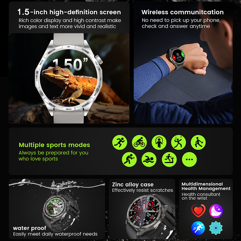 Nuovo orologio GT6 Smart Watch da uomo HD AMOLED schermo GPS traccia frequenza cardiaca chiamata Bluetooth sport fitness mostra sempre l'ora Smart Watch