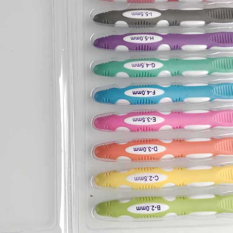 9Pcs/Set Ergonomic Crochet Hook Set Crochet Needles Knitting Needle Sewing Accessories