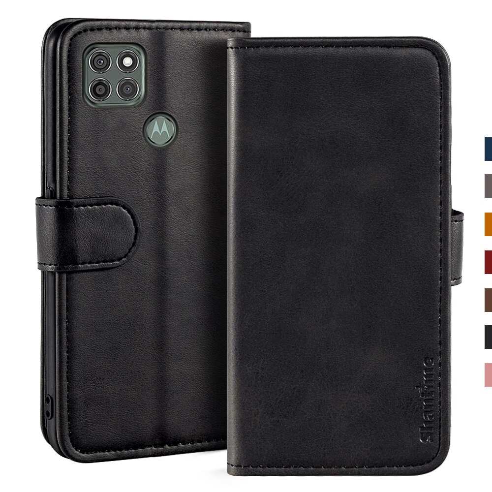 Case For Motorola Moto G9 Power Case Magnetic Wallet Leather Cover For Motorola Moto G9 Power Stand Coque Phone Cases: Black