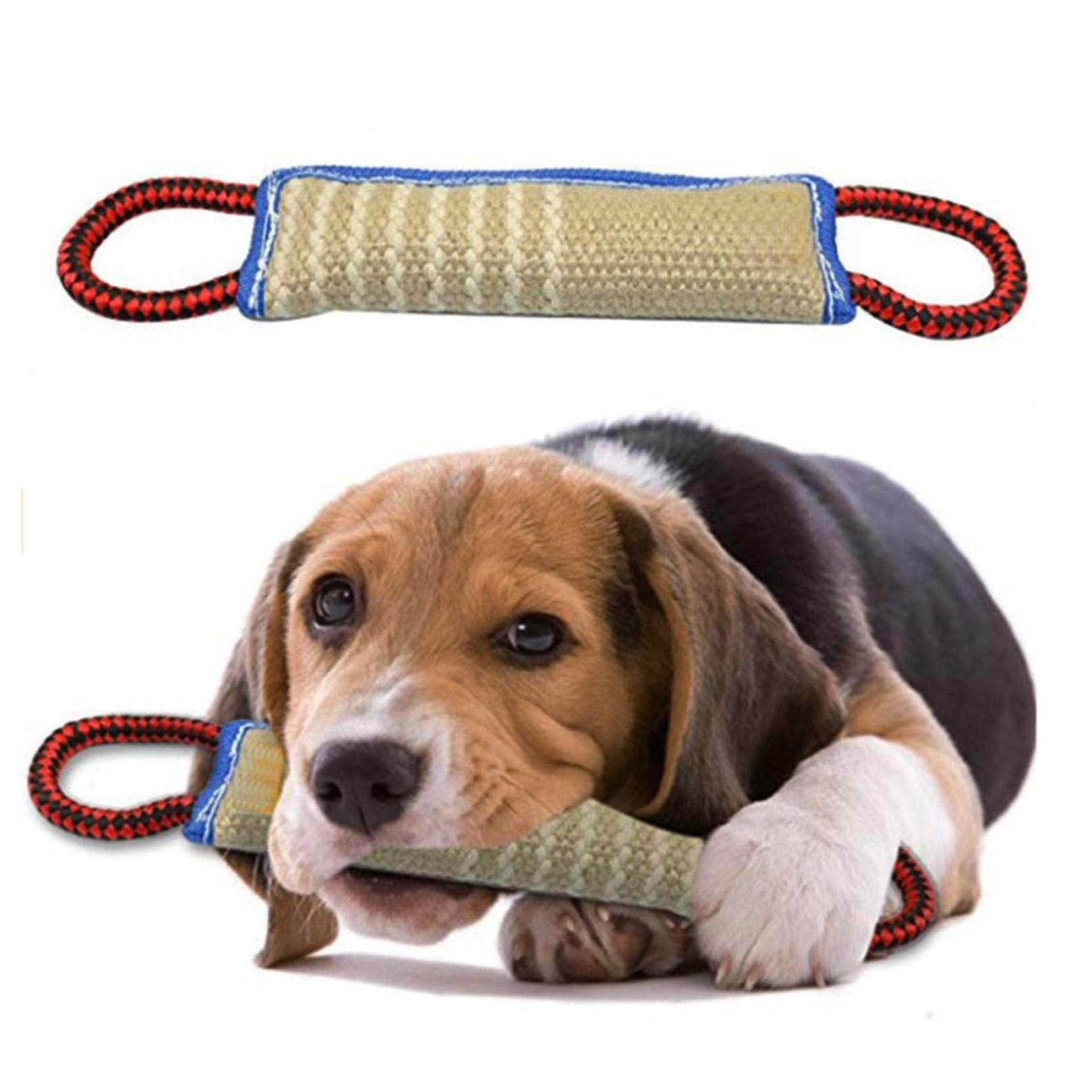 Dog Tug Toy W/ 2 Soft Handles, Tear-Resistant Bite Stick for Medium to Large Dogs Supplies