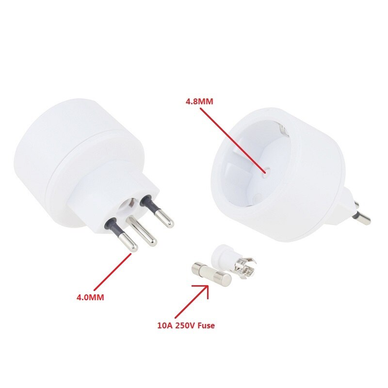 3 Pin Plug Travel Adapter Europ Duitse Zwitserse Stekkers 10A 250V Stekker Eu Naar Zwitserse Stekker met Zekering