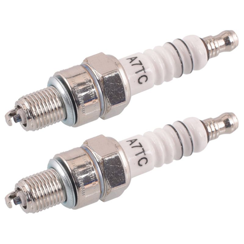 2Pcs Metal Spark Plug A7TC 10mm Fit for Dirt Bike Moped GY6 50cc 70cc 90cc 125cc 150cc Scooter ATV: Default Title