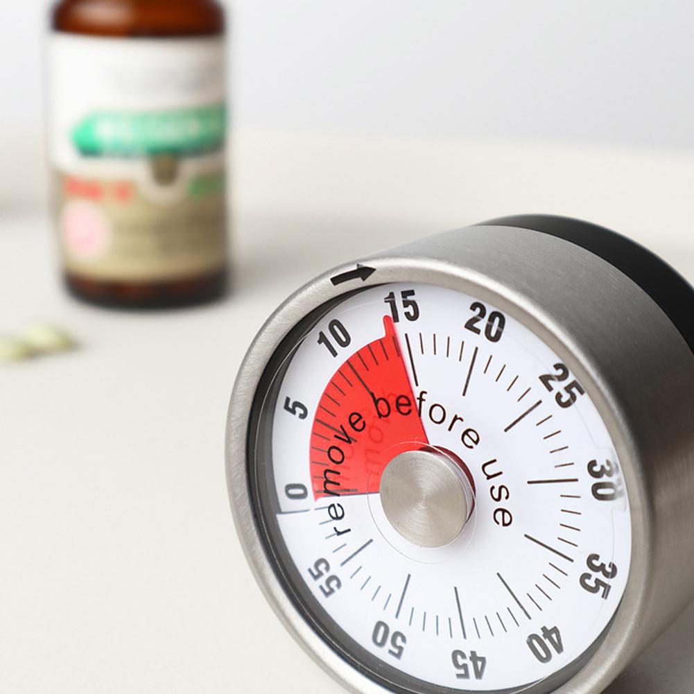 Kitchen Timer Stainless Steel Mechanical Baking Learning Time Reminder Timer with Magnet