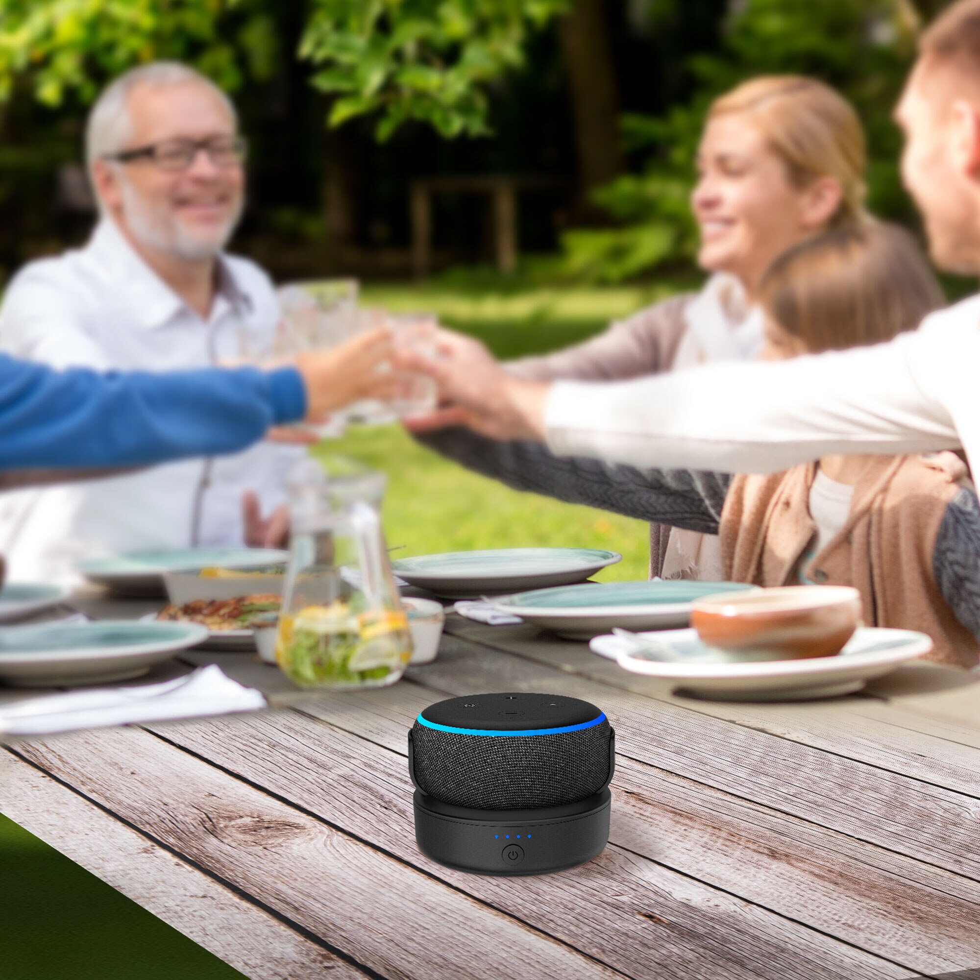 Accueil Base de batterie pour Alexa Echo Dot 3e génération, capacité de 10000mAh, Compatible avec chargeur de support de haut-parleur intelligent