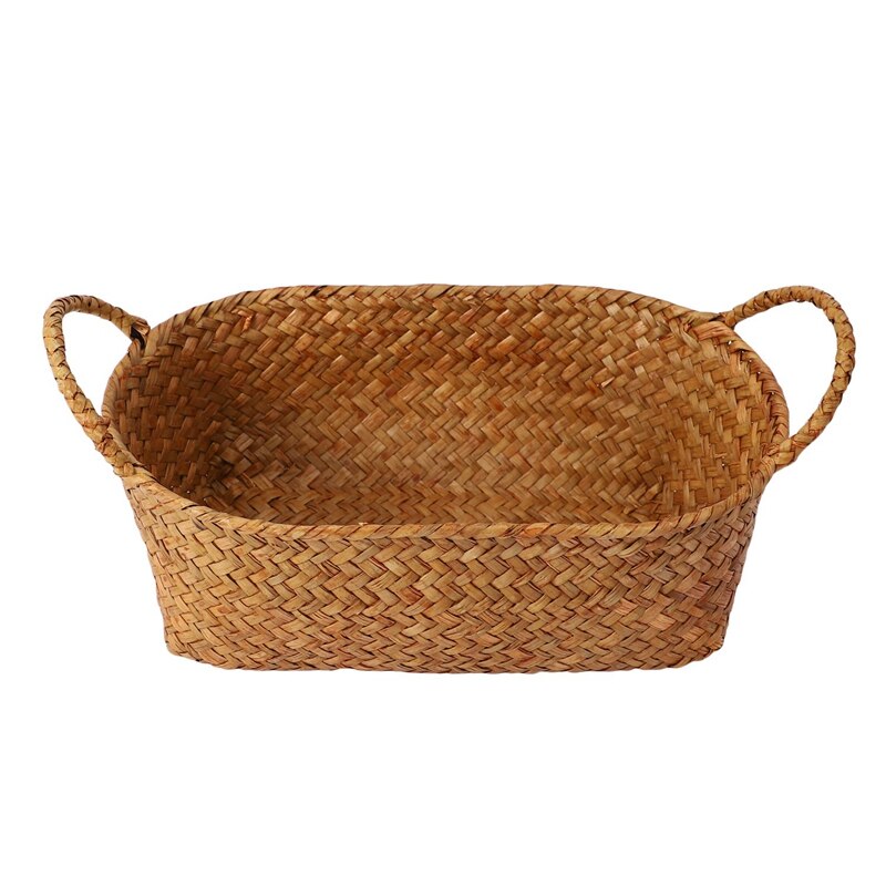 Wicker Weaving Storage Basket for Kitchen Handmade Fruit Dish Rattan Picnic Food Bread Loaf Sundries Neatening Container Case: Default Title