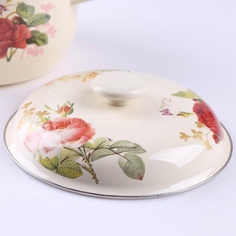 Enamel Casserole 16-26cm Enamel Stock Pot Cookware Enamel Porcelain Induction Cooker Universal Stew Pot