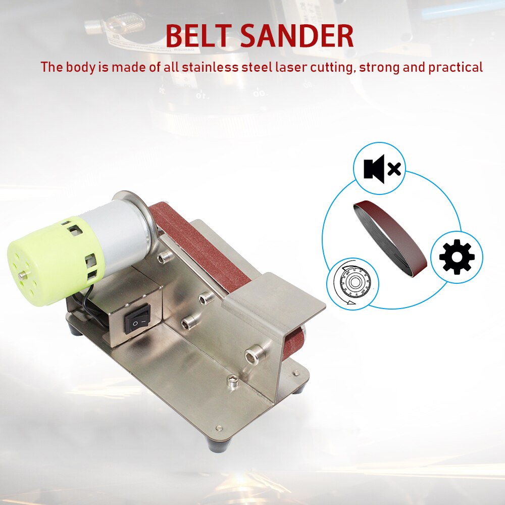15- graders fast vinkel belte sliper knivsliper 7 nivå justerbar polermaskin 100w polermaskin med 10 stk slipe belter