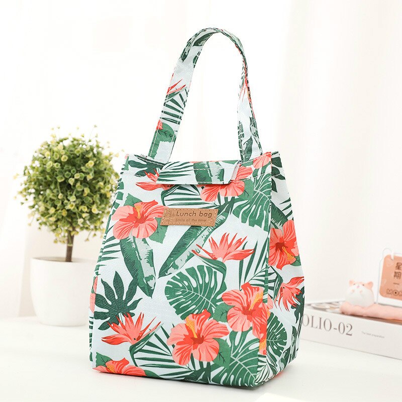 Frische Blätter Neue Frische Mittagessen Taschen Für Frauen freundlicher Lebensmittel Kühler Mittagessen Kasten Tote Kühler Mittagessen Kasten Isolierung Tragbare tote Tasche: A