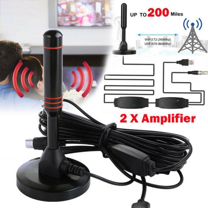 1080P HD Digital Indoor Amplified TV Antenne HDTV Mit Verstärker VHF/UHF 200 Meile Home Audio Video TV empfänger Antenne