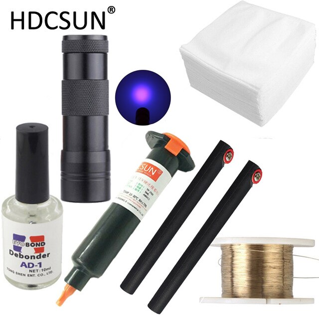 TP-2500 UV glue Optical Clear Adhesive dispergator + uv light solder iron Blade Decal Remover glue LCD touch screen repair