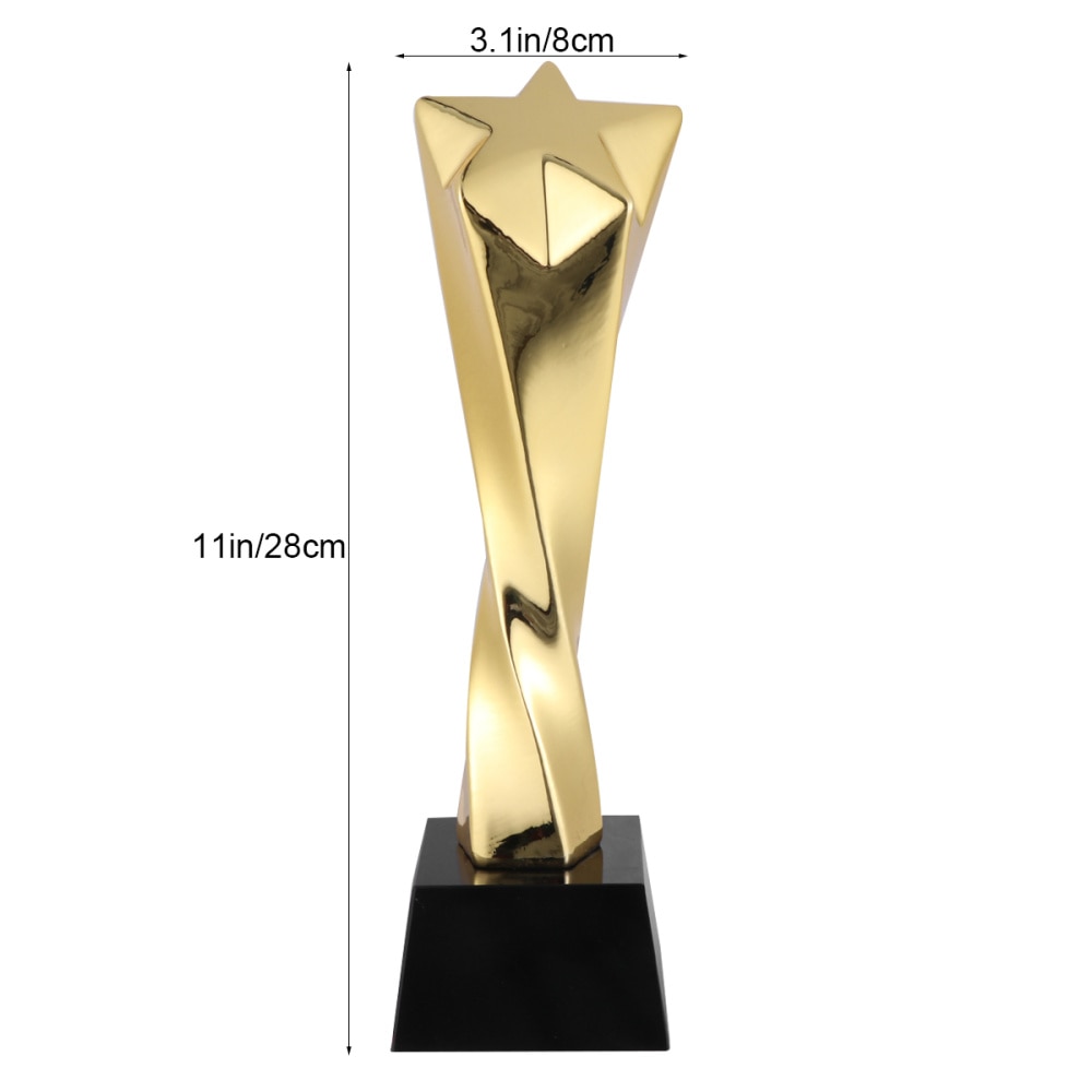 1PC Golden Award Trophy Resin Reward Prize Competition Award Trophy for Ceremony Game Sport Appreciation