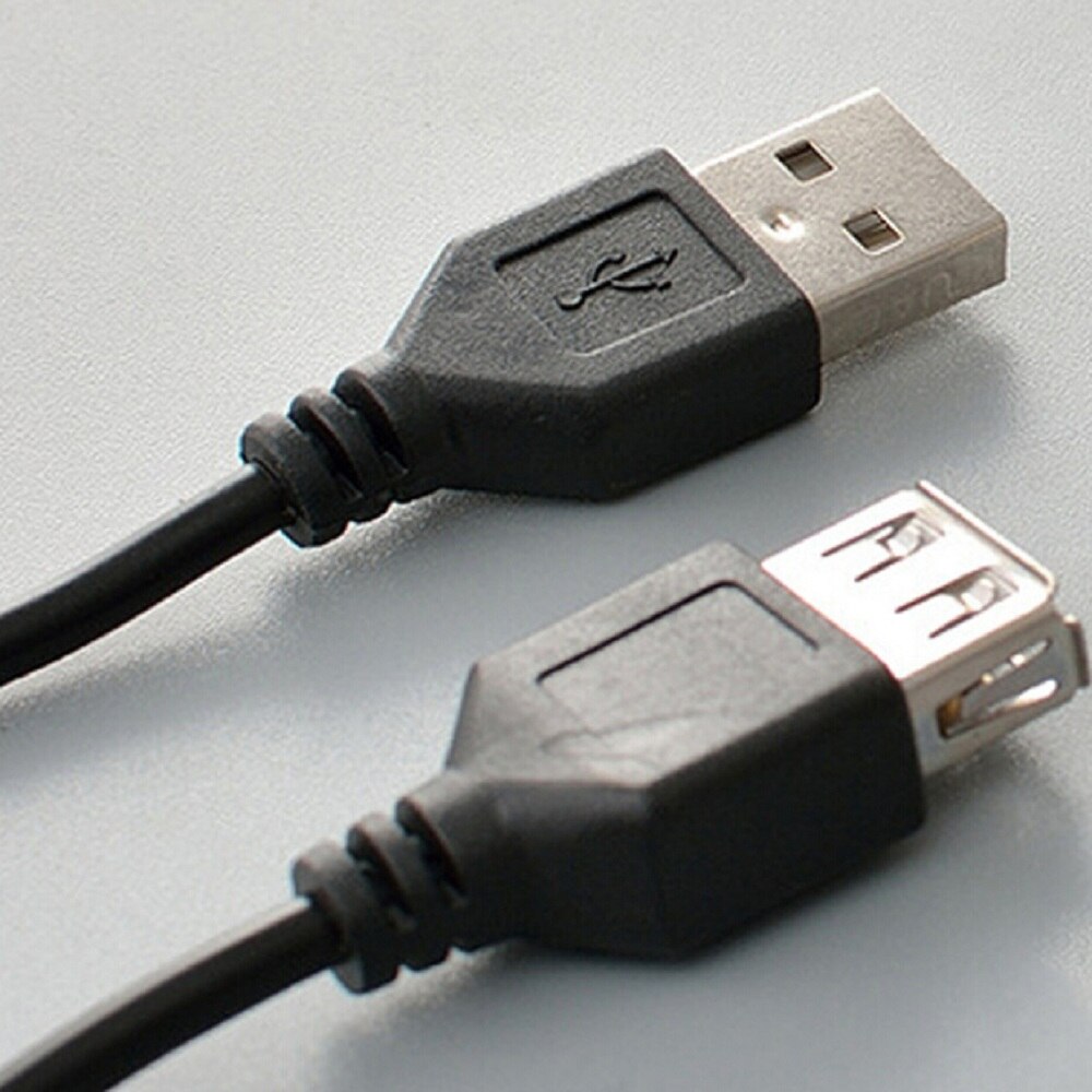 1 st Wit Zwart USB Verlengkabel Super Speed USB 2.0 Man-vrouw Data Sync Extender Cord: 1.5m black