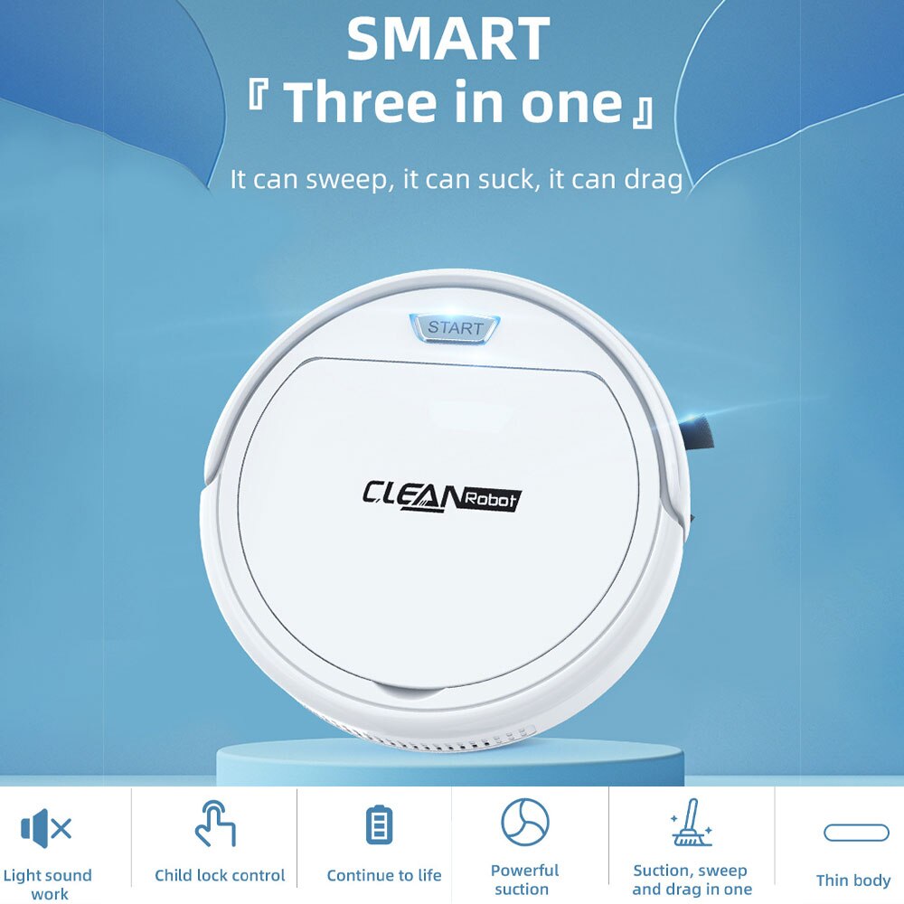 Robot Vacuum Cleaner Sweep Suctions Mops 3in1 Low Noise Dust Sweepers Household Automatic Lazy Smart Vacuum Cleaner
