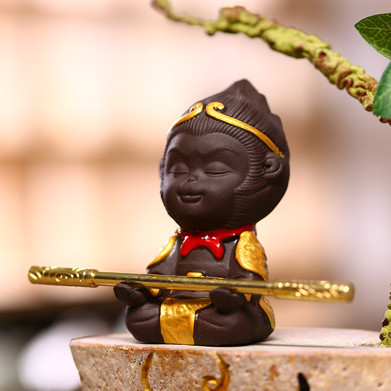 Monkey King Ceramic Decoration Home Decoration Tea Art Pet Statue Sculpture Home Decoration Monkey King Statue
